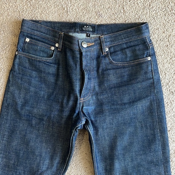 A.P.C. Petit Standard Raw Japanese Selvedge Indigo Slim Straight Leg Jeans - Picture 7 of 16
